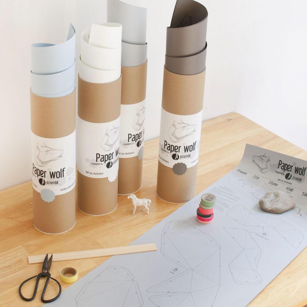 Paper Wolf - Trophée en papier Assembli